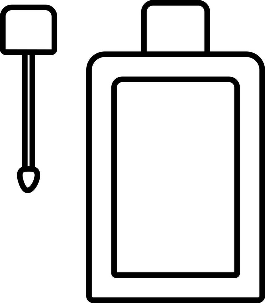 linea arte inchiostro bottiglia icona nel piatto stile. vettore