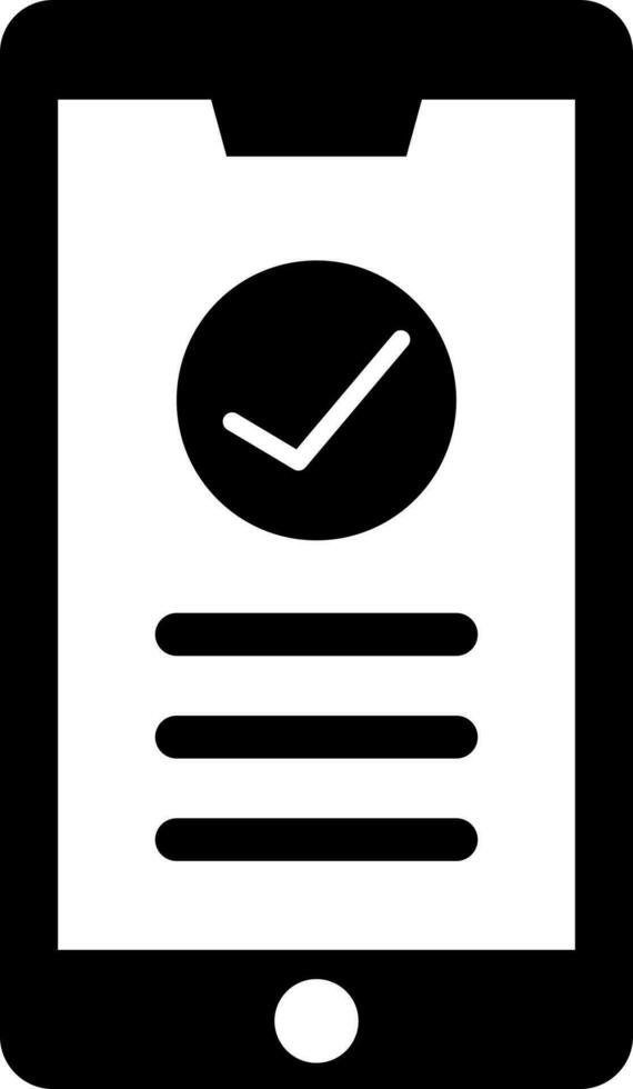 verificata zecca marchio su smartphone schermo icona nel piatto stile. vettore