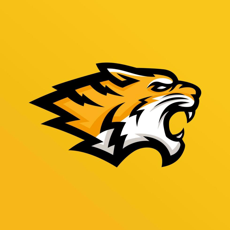 tigre arrabbiato portafortuna logo esport design vettore illustrazione