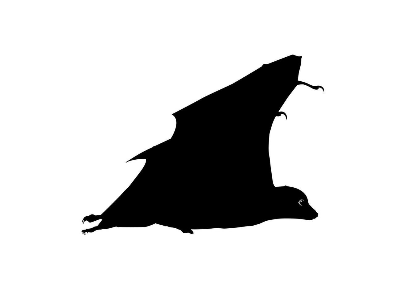 silhouette di il volante Volpe o pipistrello per arte illustrazione, icona, simbolo, pittogramma, logo, sito web, o grafico design elemento. vettore illustrazione