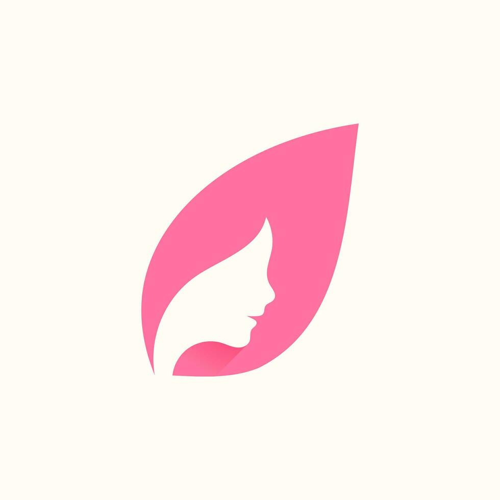 naturale bellezza salone femminile logo design vettore
