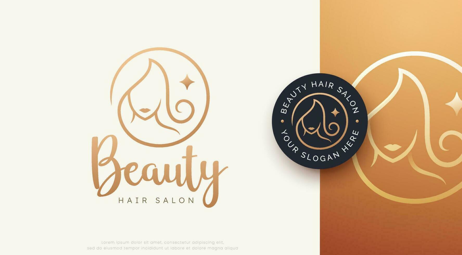 bellezza salone e capelli trattamento logo design vettore