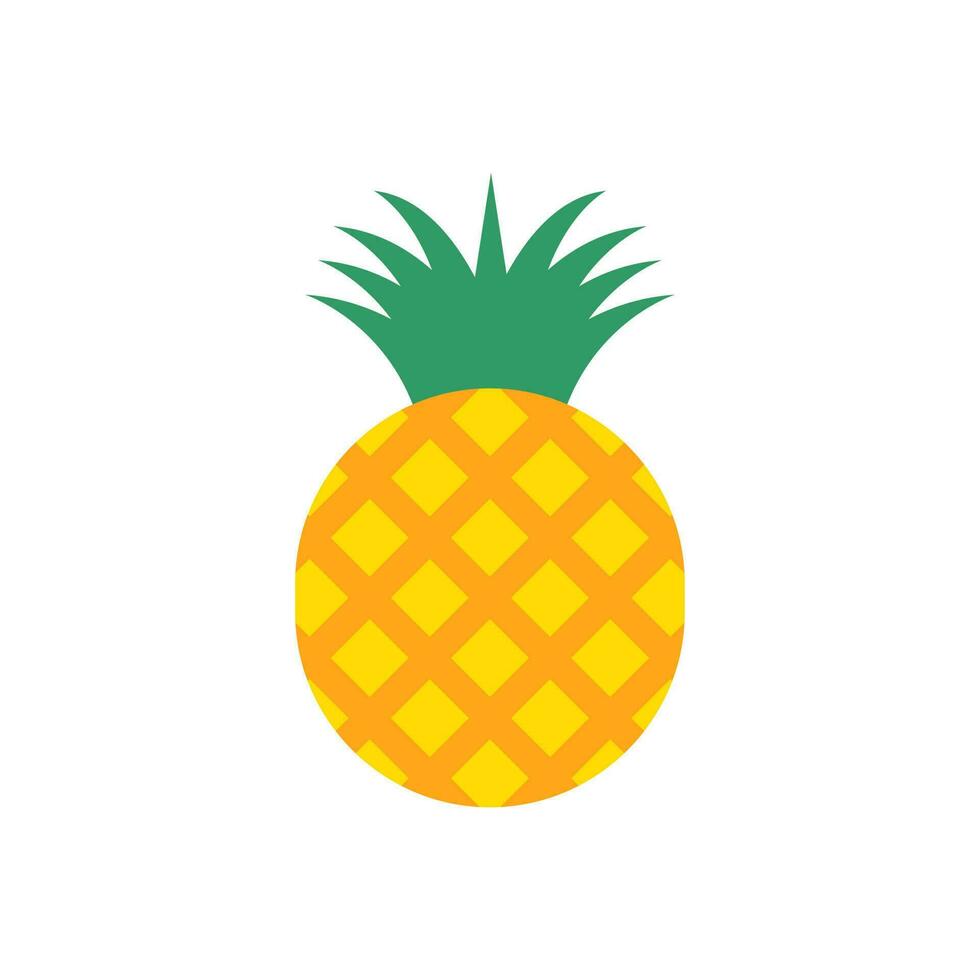 ananas piatto design vettore illustrazione. tropicale frutta. simbolo di cibo, dolce, esotico e estate, vitamina, sano. natura logo. piatto concetto. design elemento vettore illustrazione