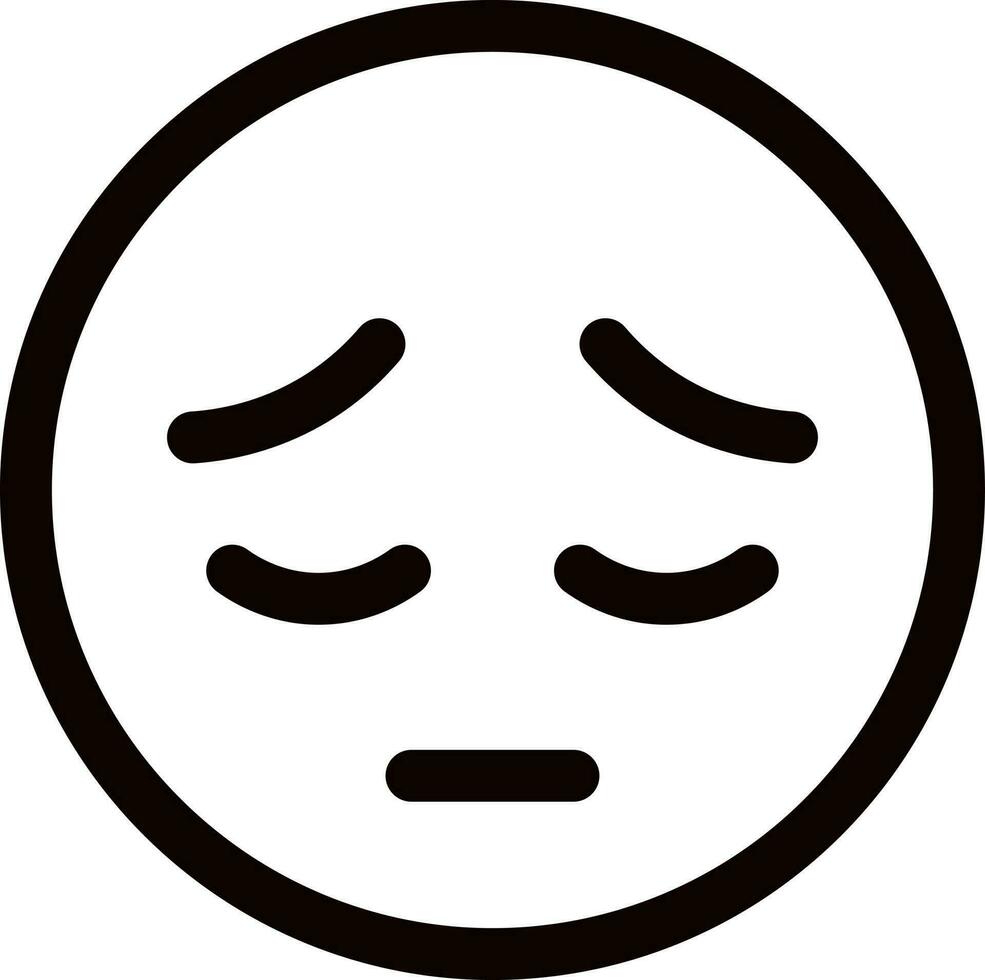 triste emoticon viso icona nel linea arte. vettore