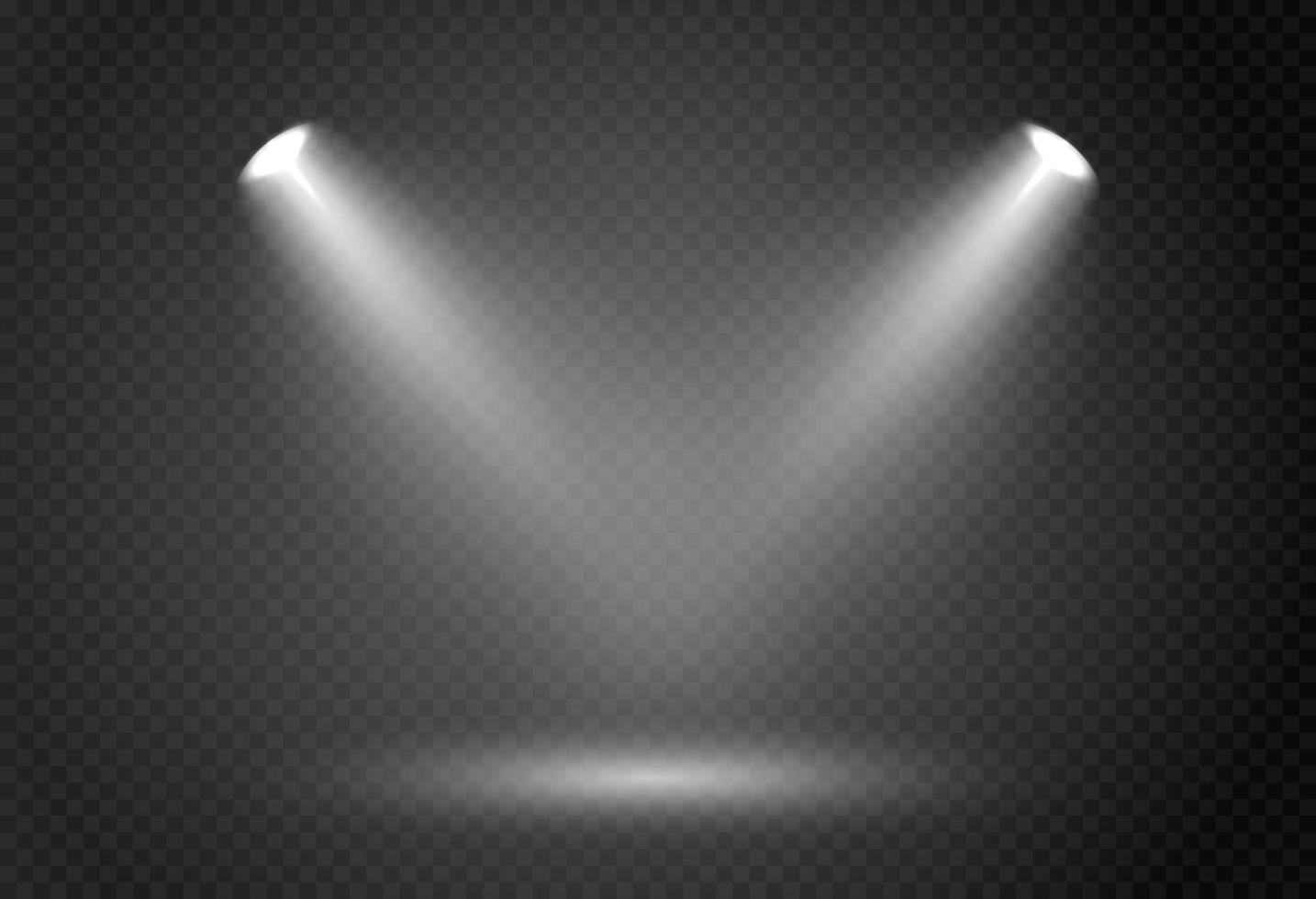 effetto riflettori per la fase del concerto teatrale luce incandescente astratta di riflettori illuminati su sfondo a scacchi vettore