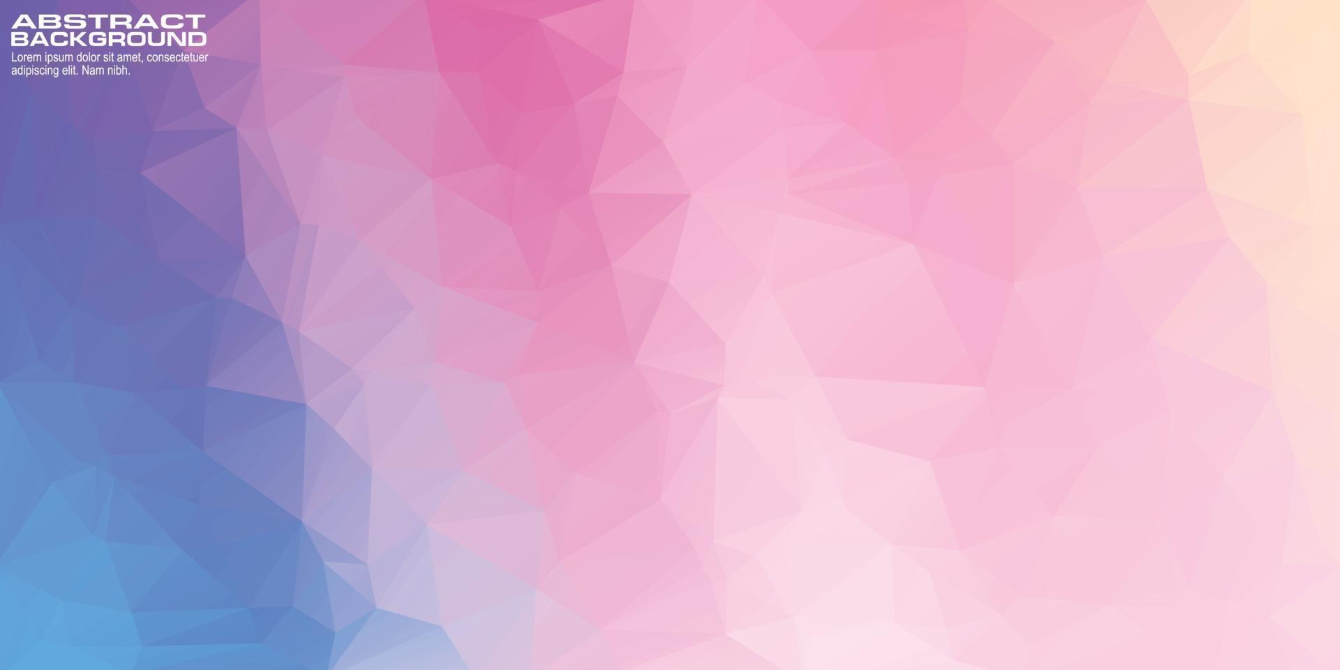 banner di sfondo rosa e viola basso poli con forme triangolari vettore