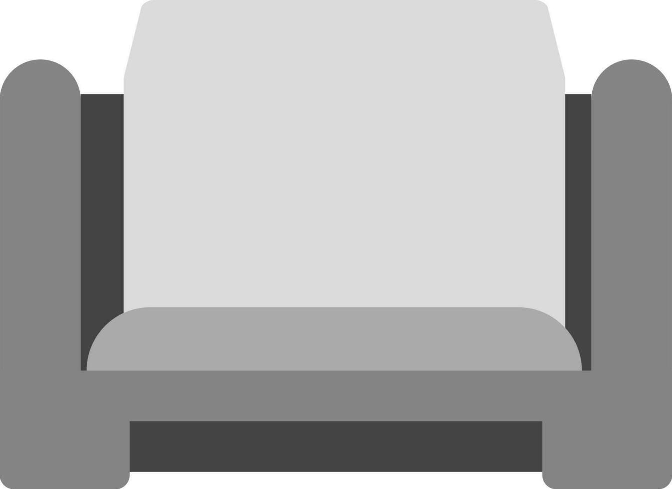 piatto stile divano icona nel grigio colore. vettore