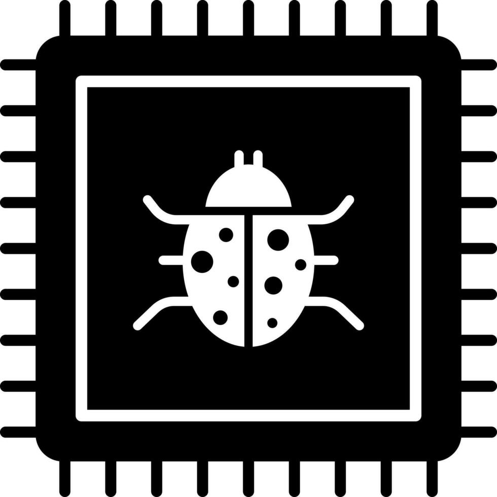 virus microchip icona. vettore