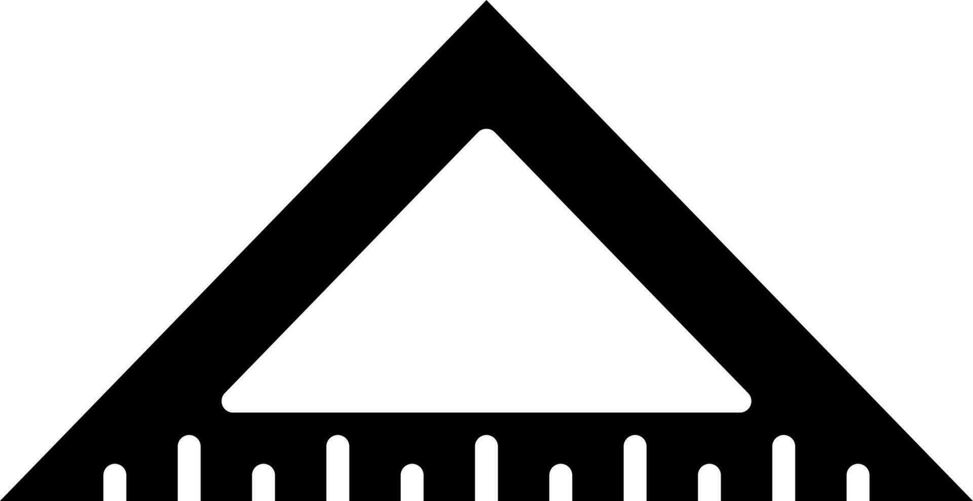 triangolo righello scala glifo icona. vettore