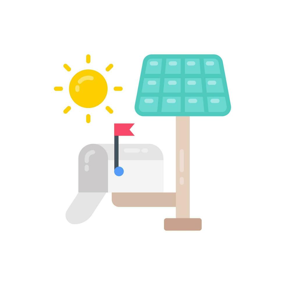 solare motorizzato posta scatola icona nel vettore. illustrazione vettore