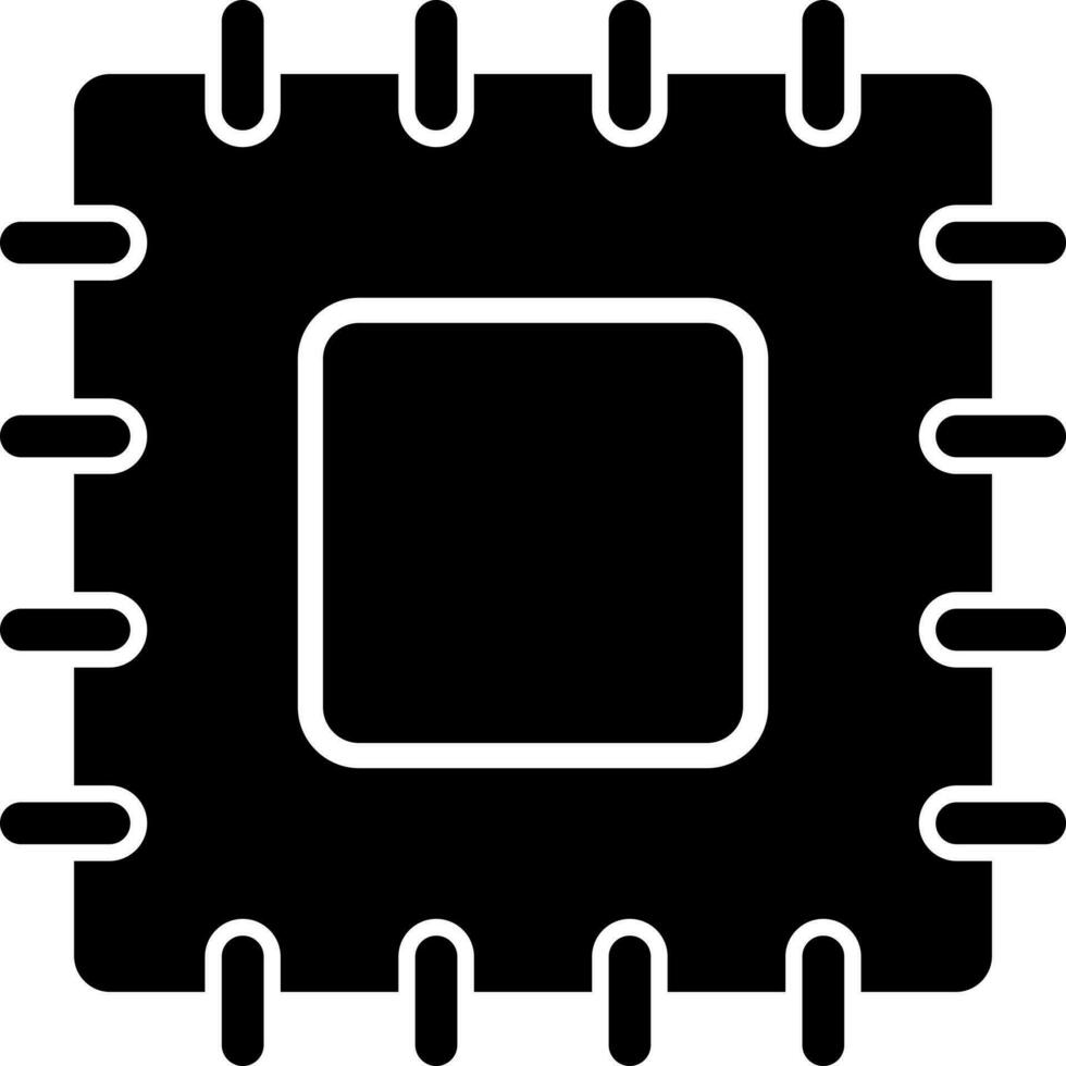 microchip glifo icona. vettore