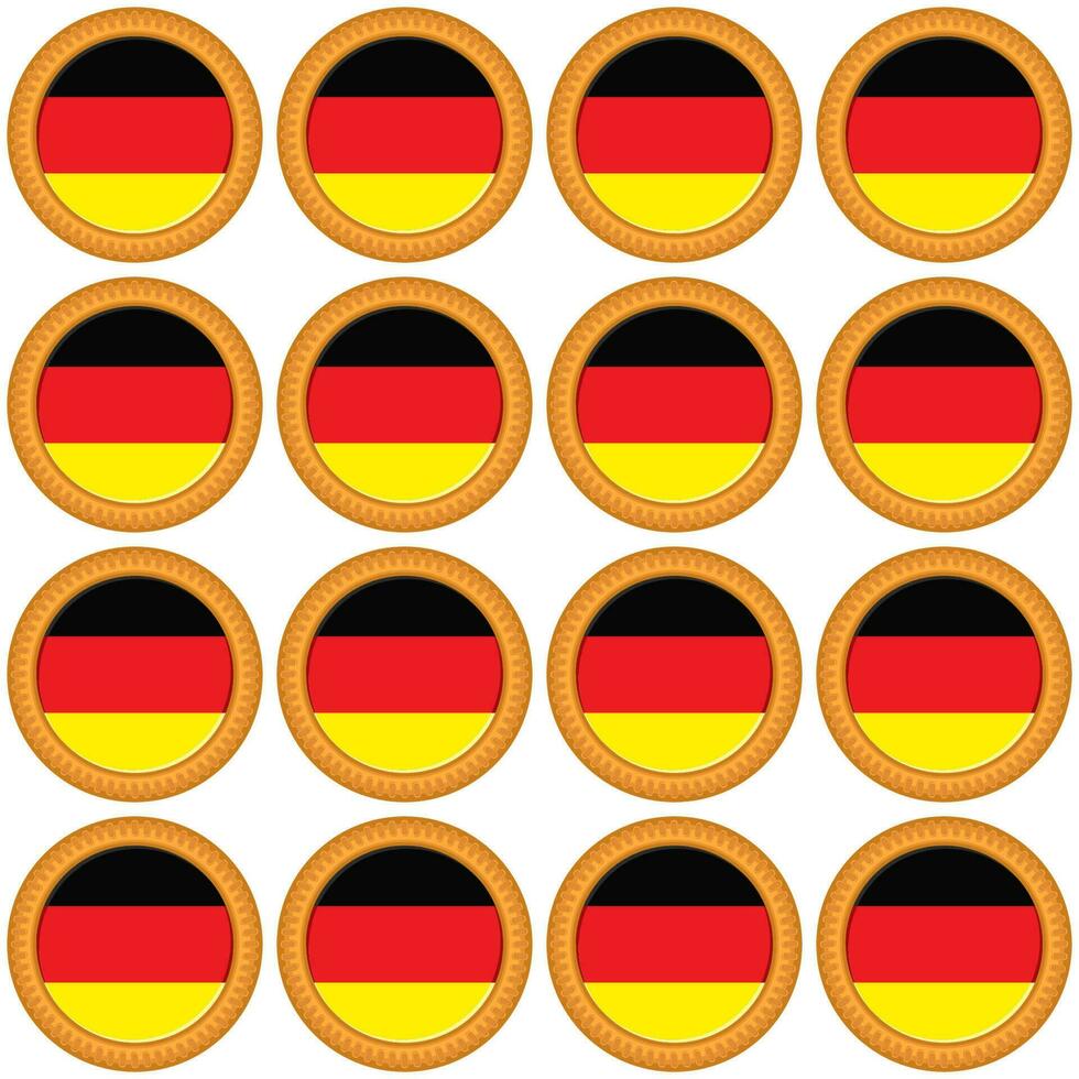 modello biscotto con bandiera nazione Germania nel gustoso biscotto vettore