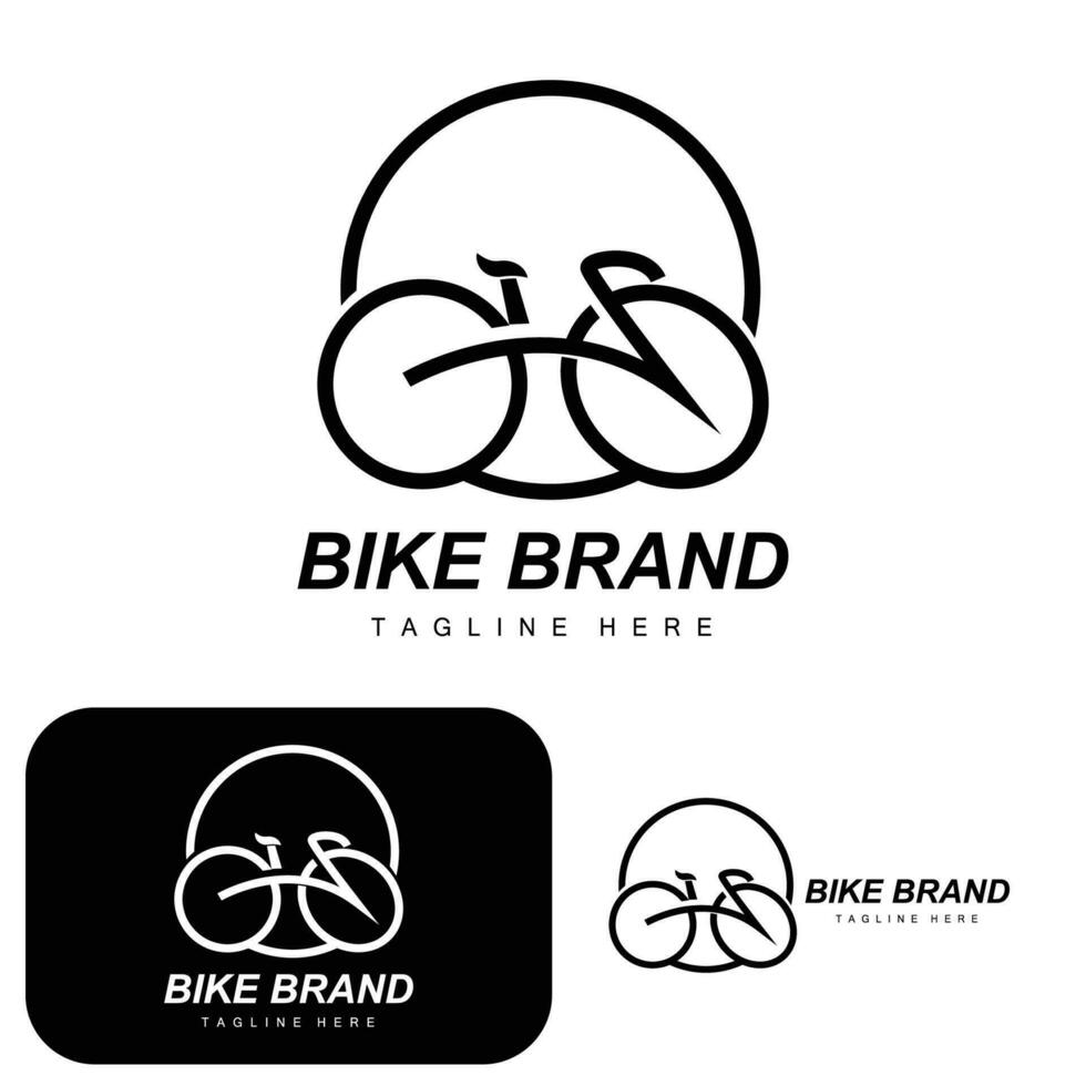 bicicletta logo, veicolo vettore, bicicletta silhouette icona, semplice design ispirazione vettore