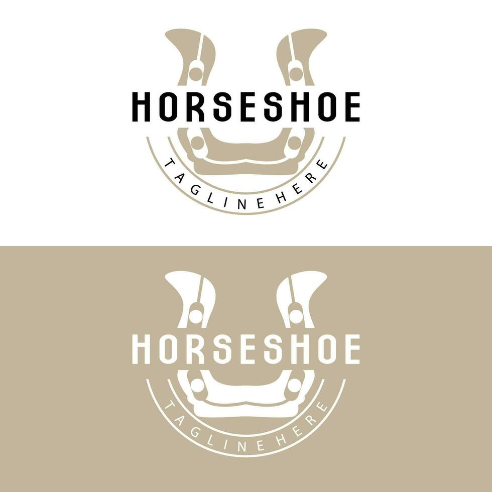 ferro di cavallo logo, cowboy cavallo vettore, icona design simbolo modello vettore