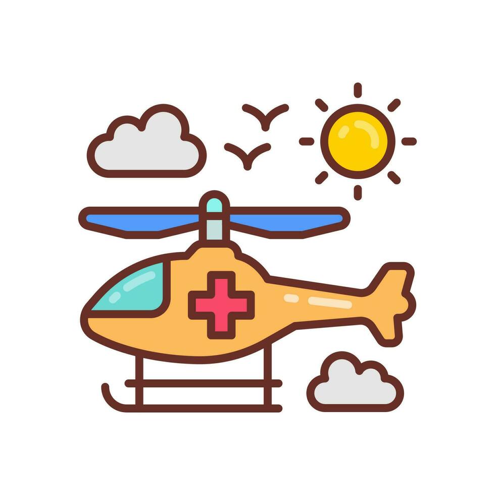 aria medico trasporto icona nel vettore. illustrazione vettore