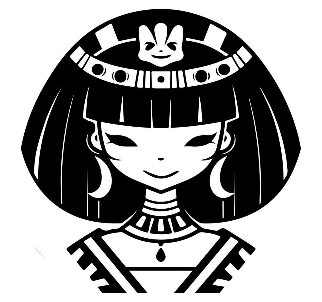 cleopatra il Regina di antico Egitto, icona vettore, carino cartone animato. vettore