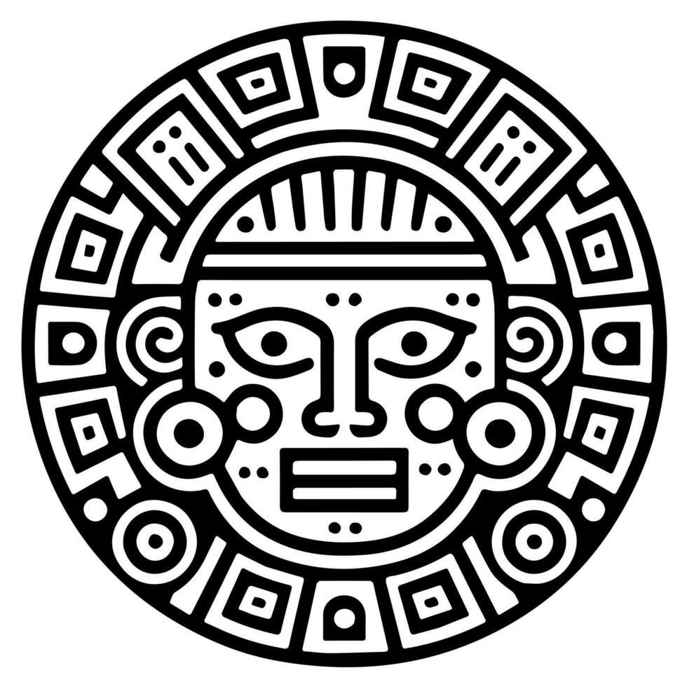 Maya azteco totem tatuaggio vettore icona