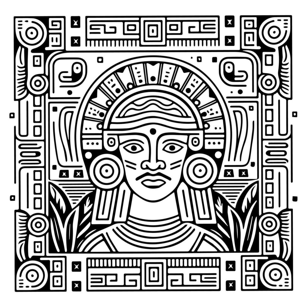 azteco Maya totem tatuaggio vettore icona