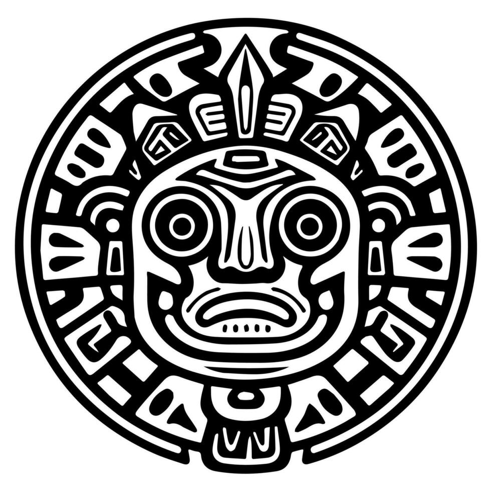 Maya azteco totem tatuaggio vettore icona