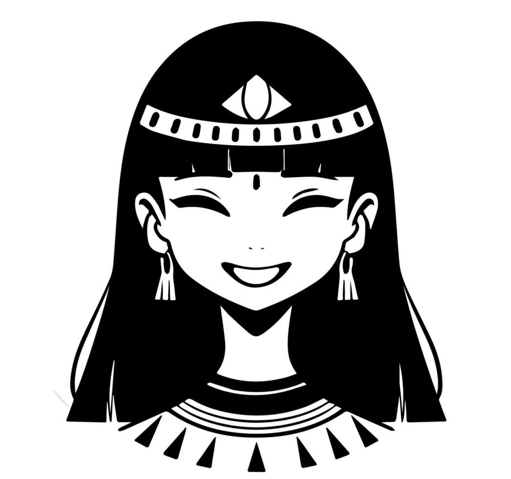cleopatra il Regina di antico Egitto, icona vettore, carino cartone animato. vettore