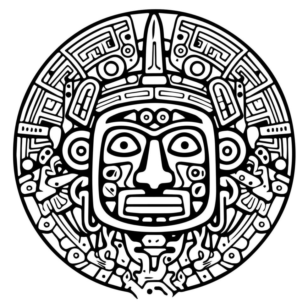 Maya azteco totem tatuaggio vettore icona