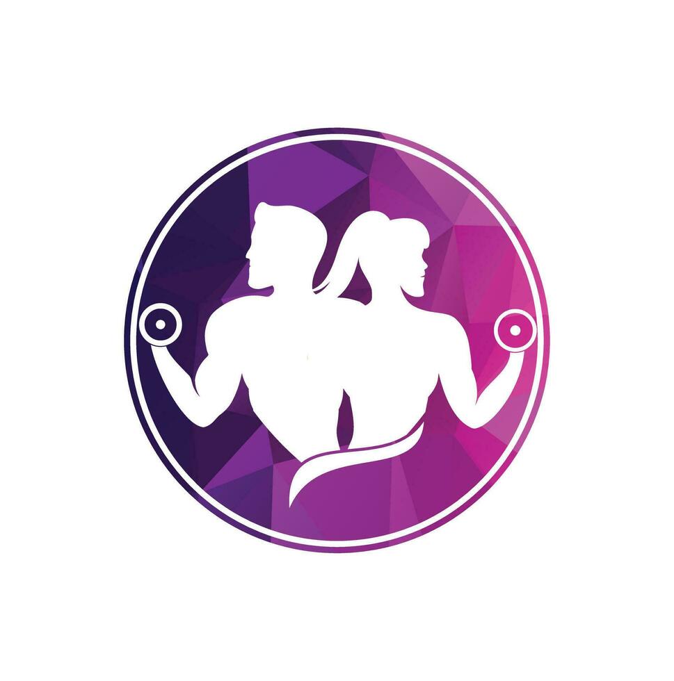 Palestra logo maschio femmina fitness logo design modello vettore