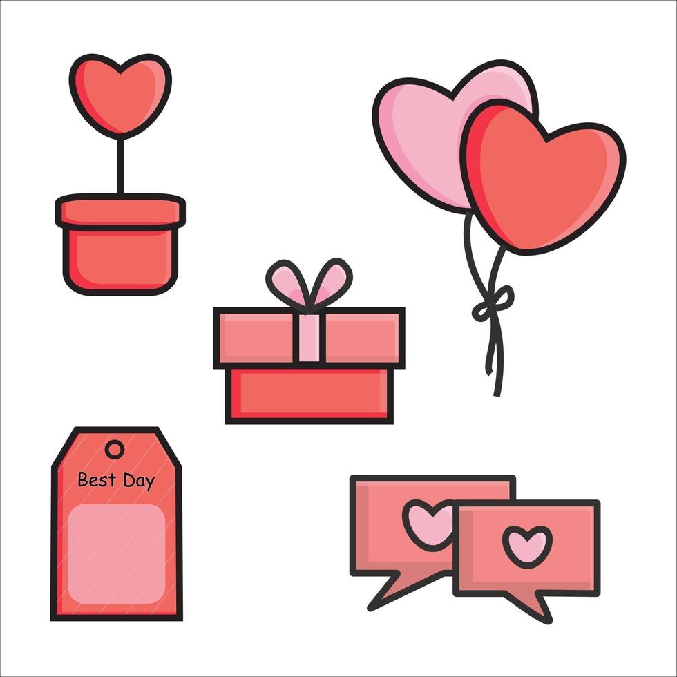 San Valentino adesivo rosa illustrazione vettore