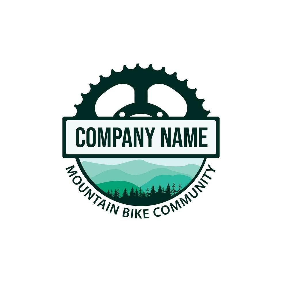 montagna bicicletta Comunità logo. vettore