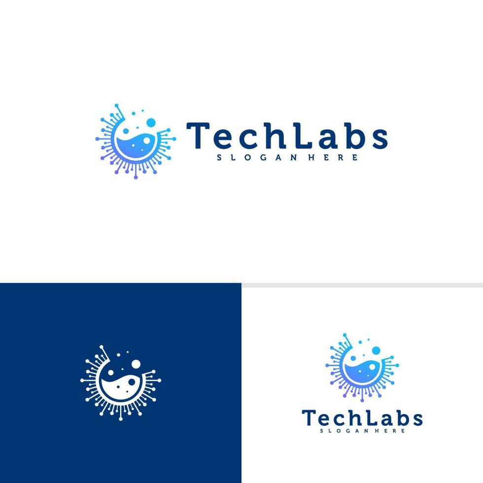 Tech laboratorio logo modello, creativo laboratorio logo design vettore, Tech logo concetti vettore