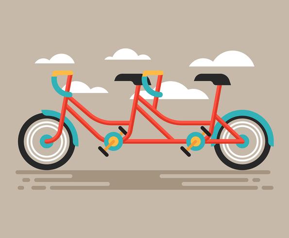 Illustrazione di bici tandem vettore