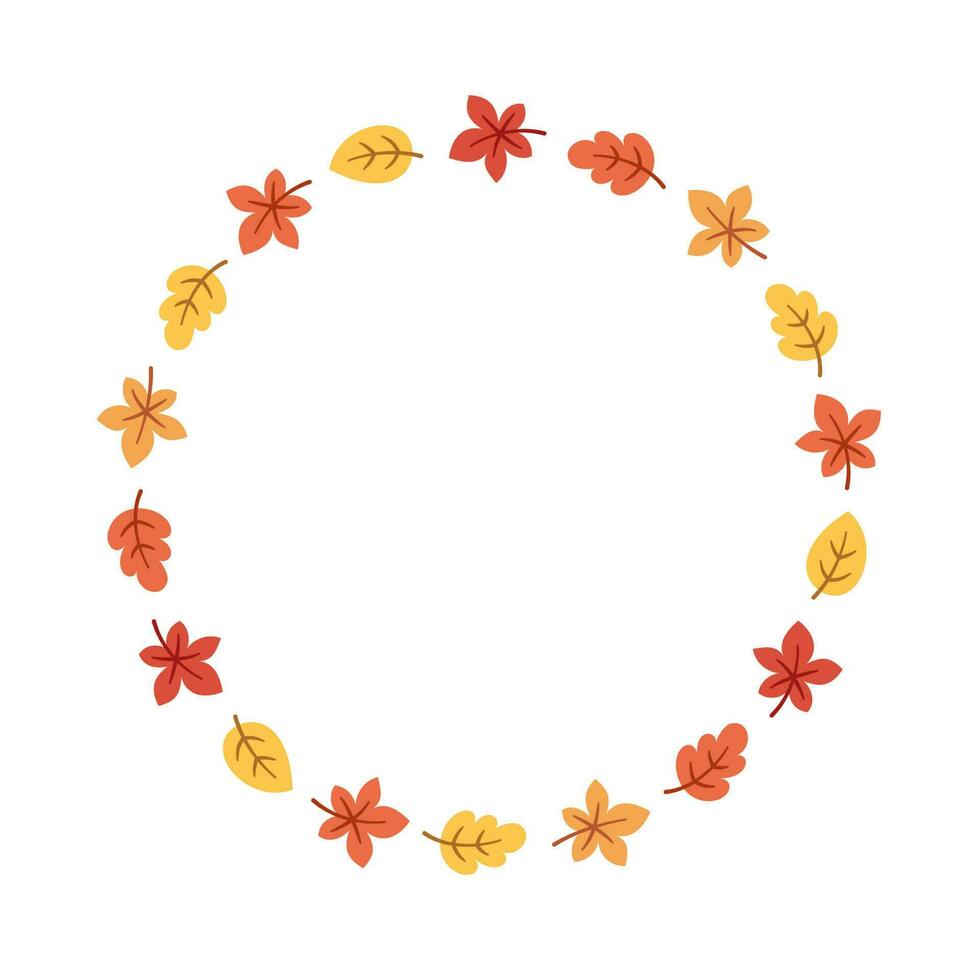 autunno le foglie il giro telaio. ghirlanda di autunno foglie, Halloween, ringraziamento confine modello. vettore illustrazione.