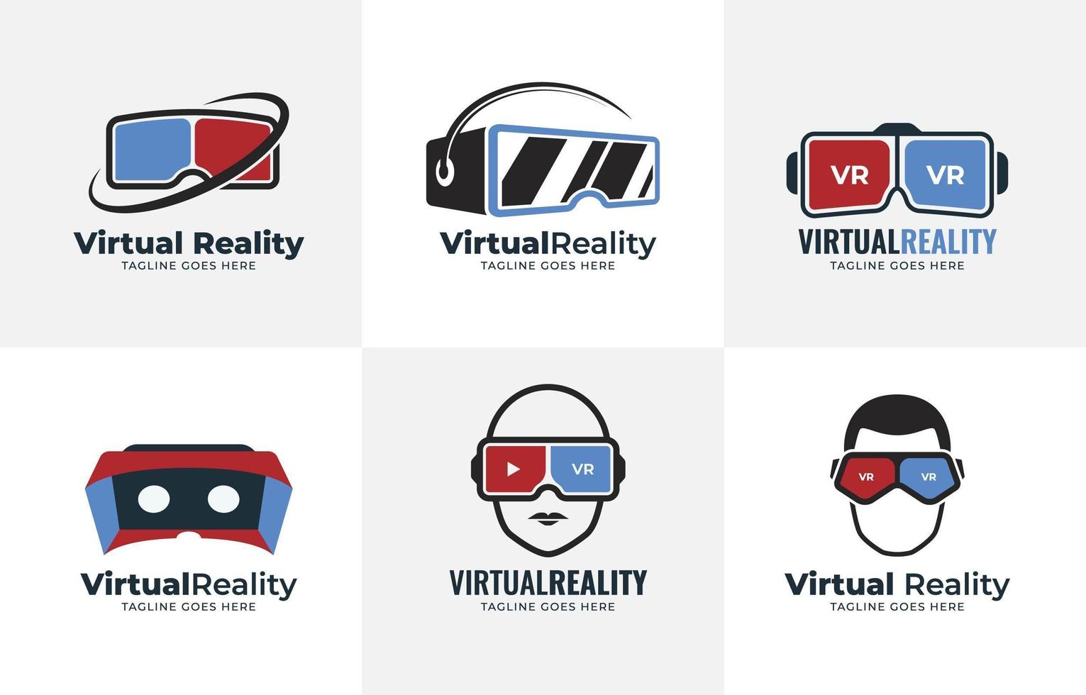collezione di logo di realtà virtuale vettore