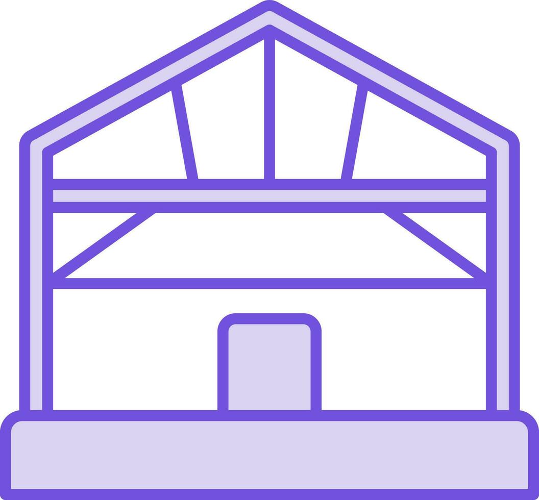 edificio o casa icona nel viola e bianca colore. vettore