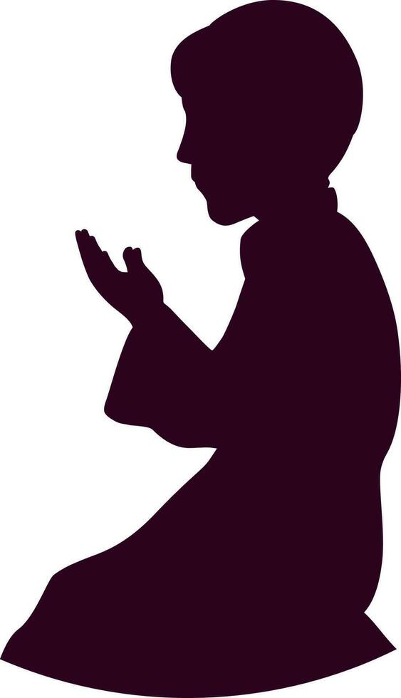 silhouette di un' preghiere musulmano ragazzo. vettore
