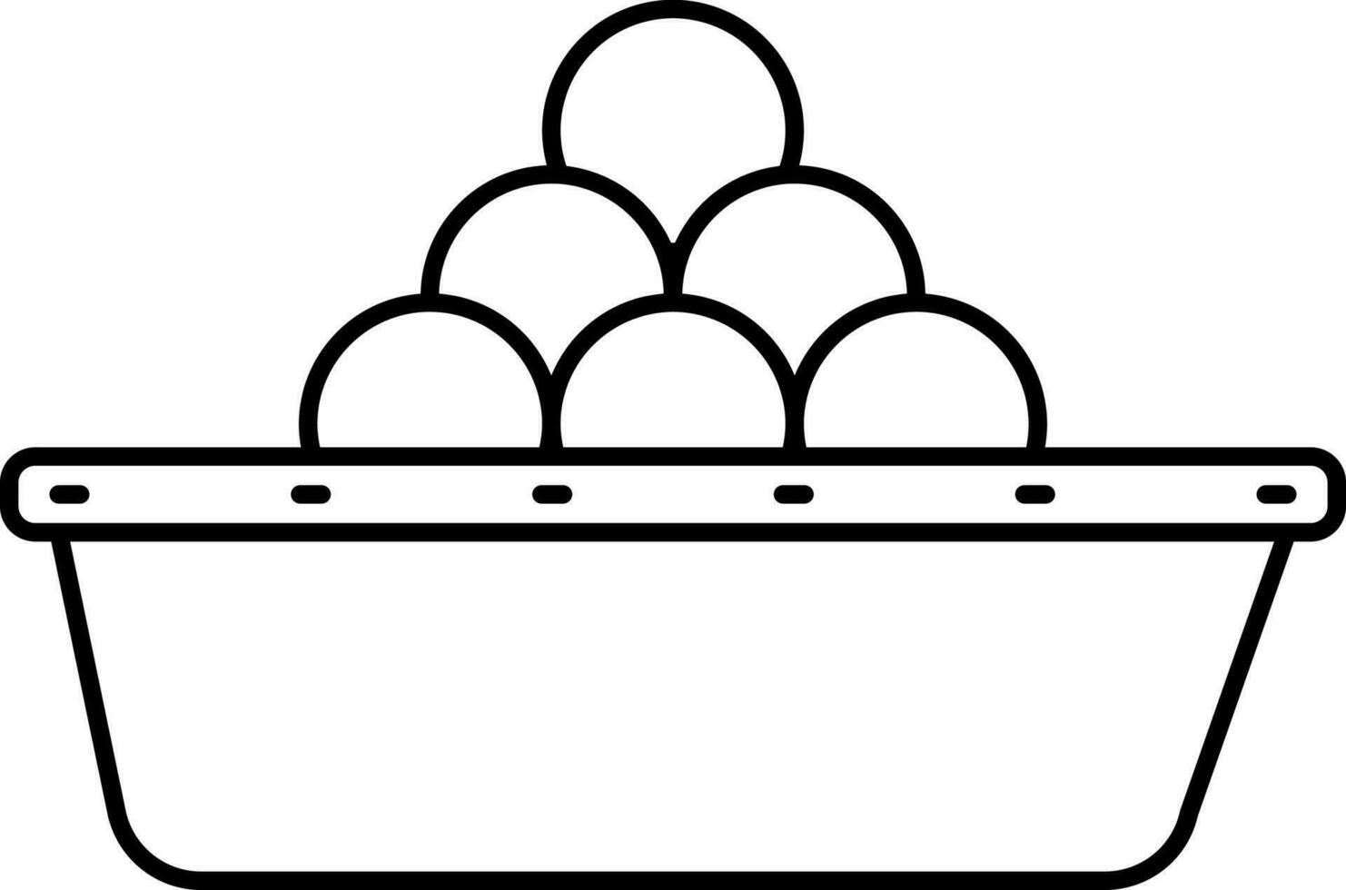 dolci palla laddu ciotola icona nel nero linea arte. vettore