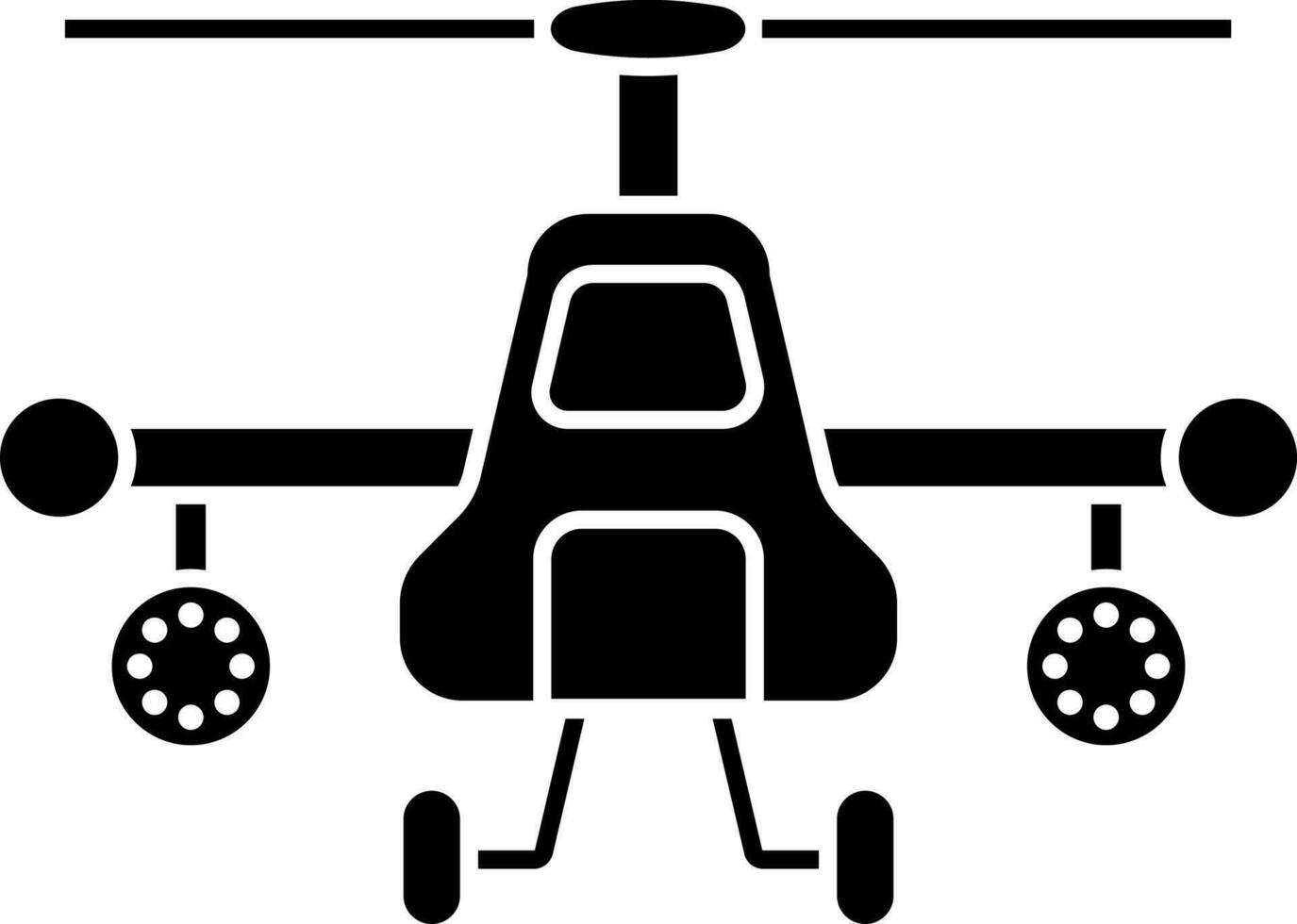 combattere elicottero icona nel nero e bianca colore. vettore