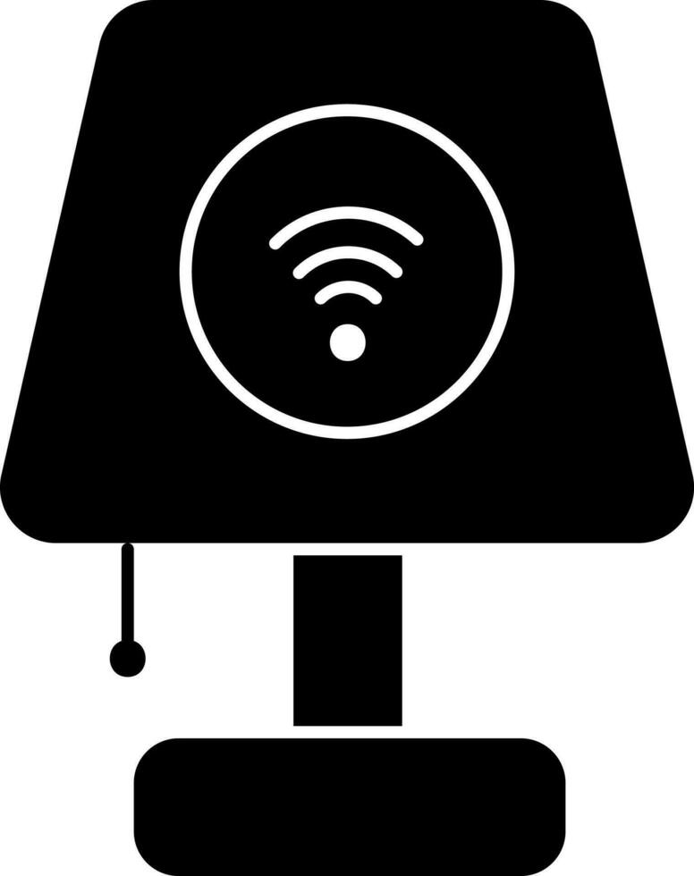 inteligente tavolo lampada icona nel nero e bianca colore. vettore
