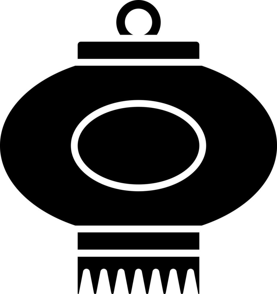 nero e bianca Cinese lanterna icona nel piatto stile. vettore