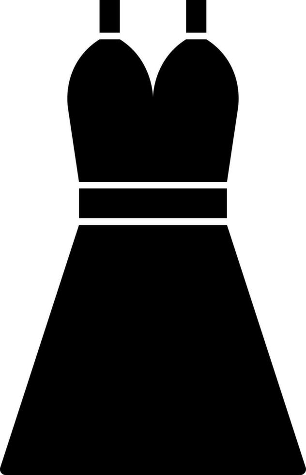 femmina vestito icona nel nero colore. vettore