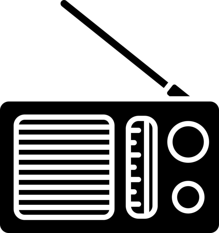 piatto illustrazione di Radio icona nel nero e bianca colore. vettore