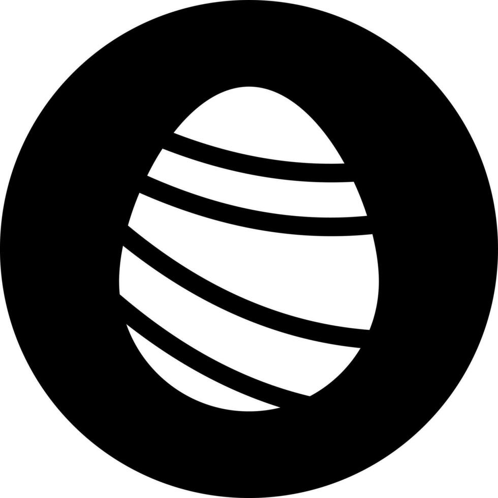 Pasqua uovo glifo icona nel nero e bianca colore. vettore