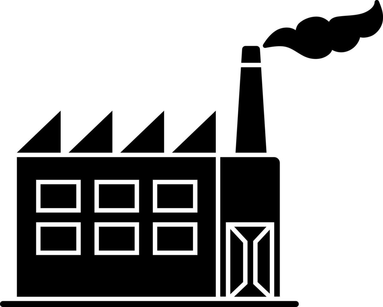 nero fabbrica icona nel piatto stile. vettore