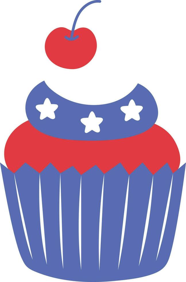 Cupcake 4 ° di luglio celebrazione la libertà giorno vettore