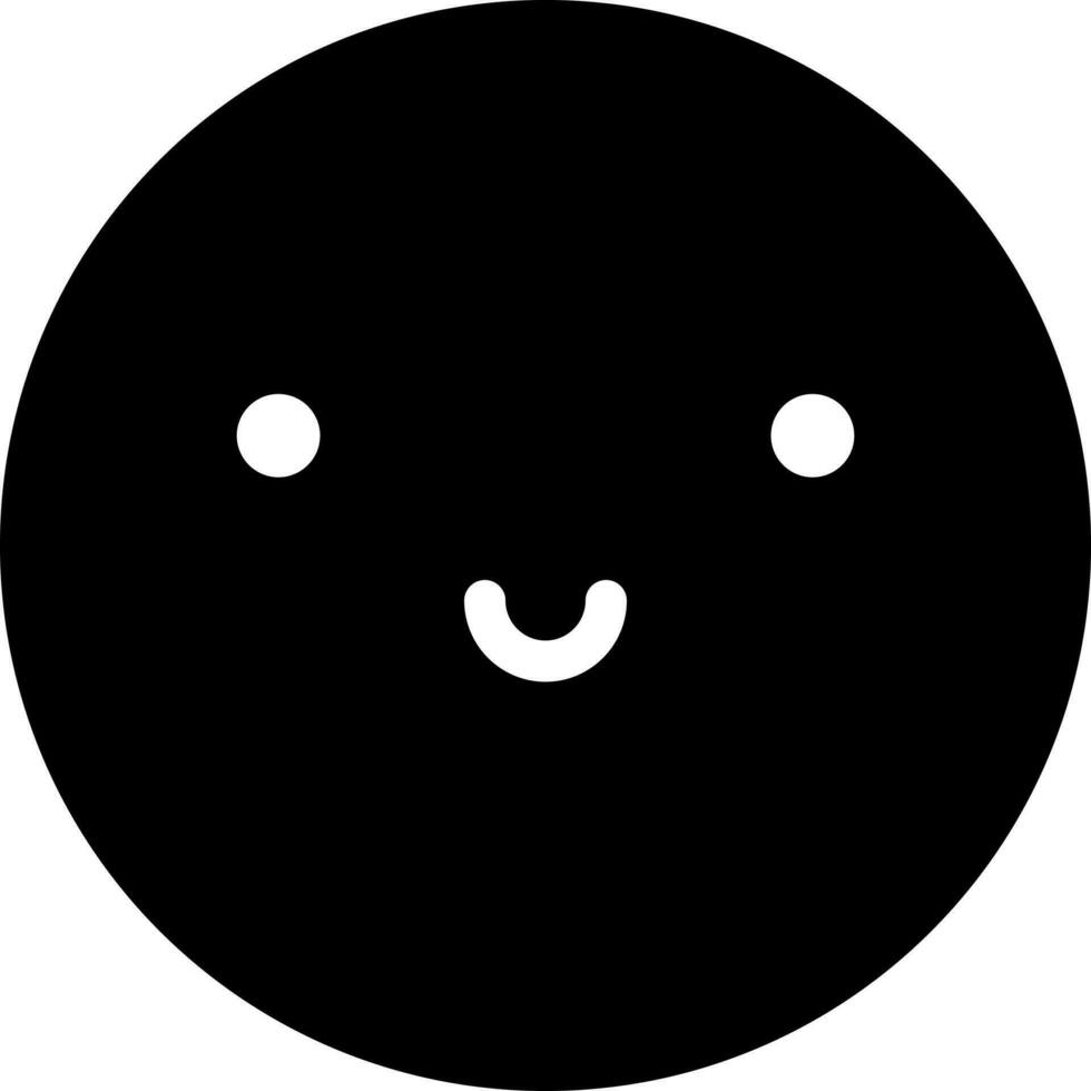 carino emoji viso personaggio icona nel nero e bianca colore. vettore