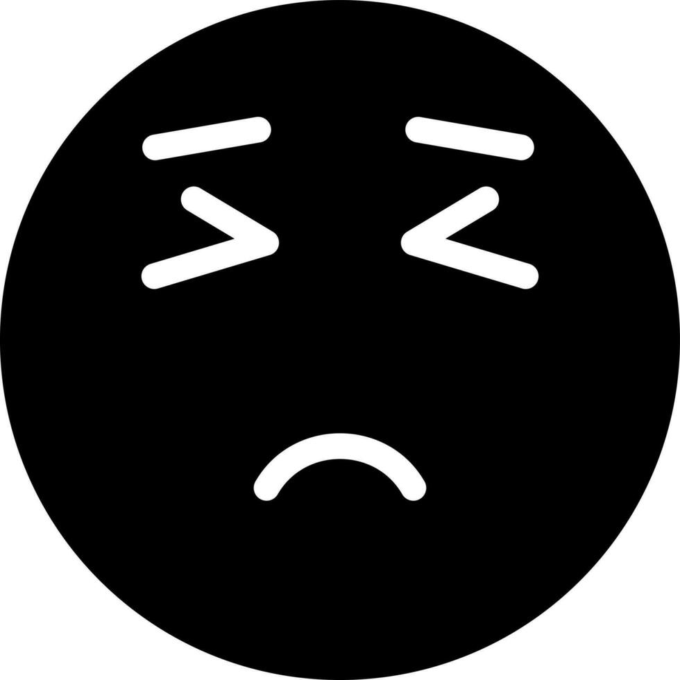 illustrazione di stanco emoji personaggio glifo icona. vettore