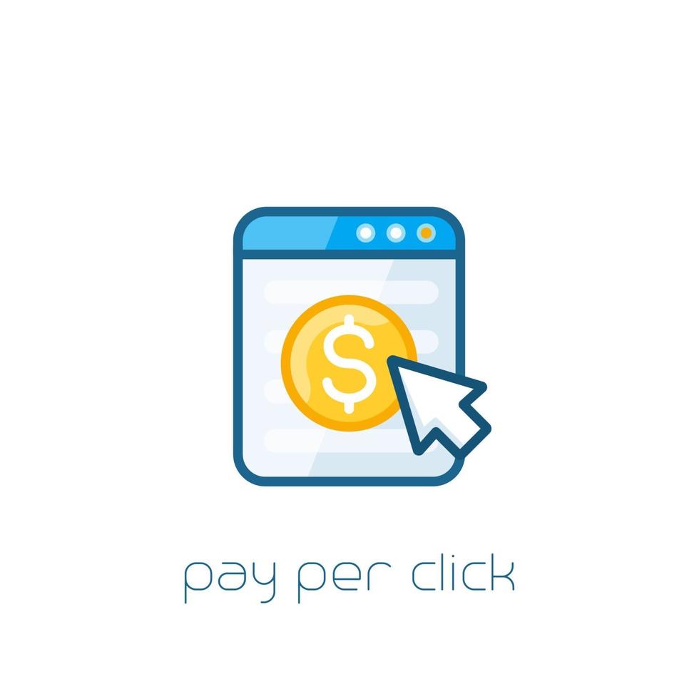 icona pay per click vettore