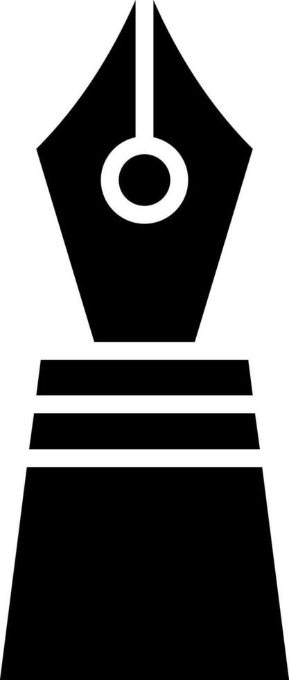 nero e bianca illustrazione di Fontana penna glifo icona. vettore