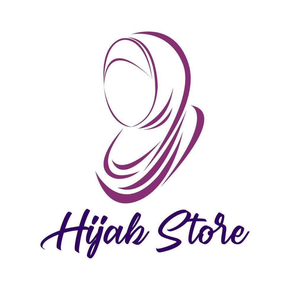 hijab memorizzare logo vettore per donne
