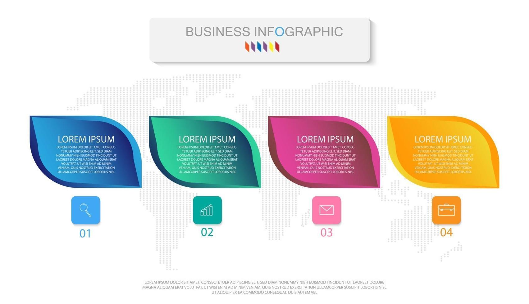 modello di infografica in 4 passaggi modello per la presentazione del diagramma grafico e il grafico vettore