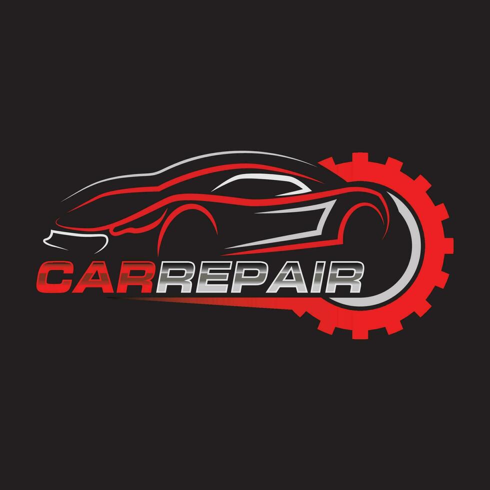 minimalista auto riparazione logo design modello. auto riparazione servizio logo vettore